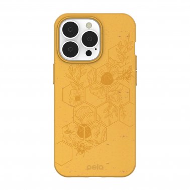 Pela Compostable Eco-Friendly Protective Case for iPhone 13 Pro - Honey Bee Edition