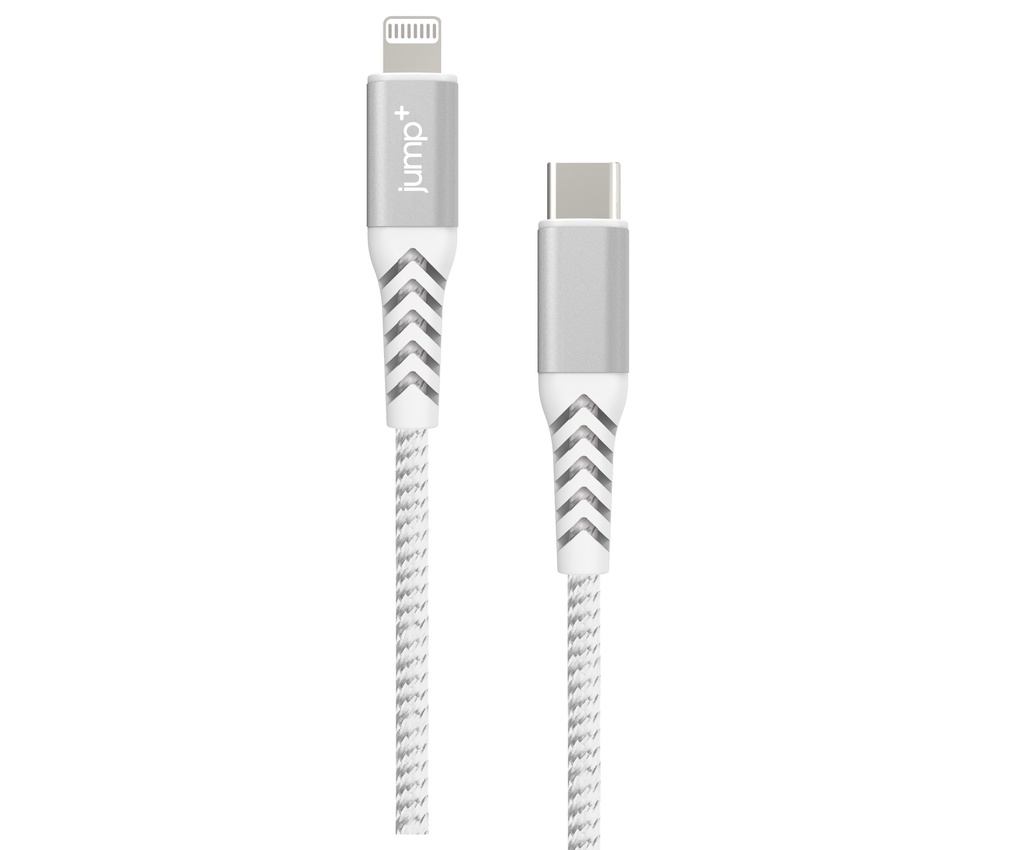 jump+ USB-C to Lightning Nylon Cable 1m - White