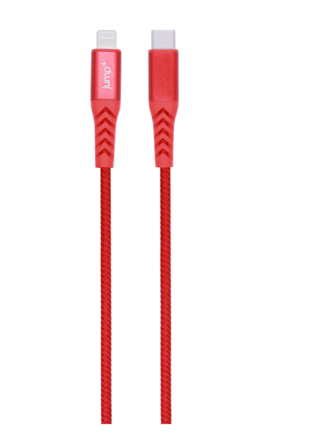 jump+ USB-C to Lightning Nylon Cable 1m - Red