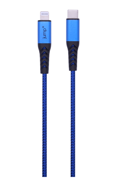 jump+ USB-C to Lightning Nylon Cable 1m - Blue