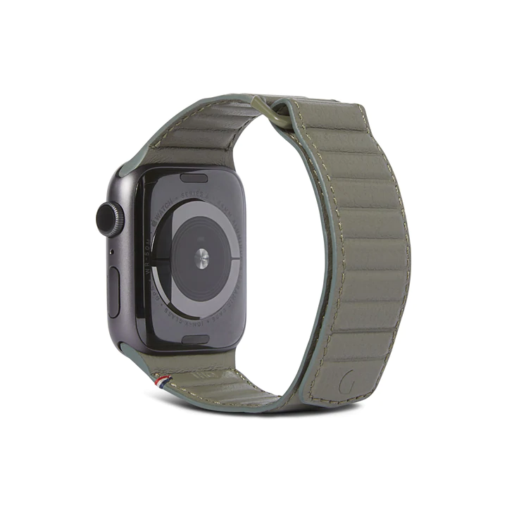 Decoded Leather Magnetic Traction Strap for Apple Watch 42/44/45/49mm - Olive