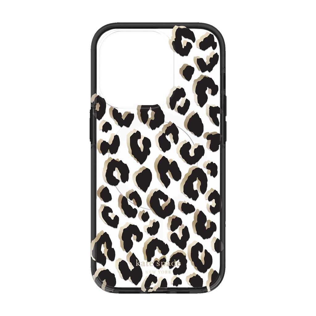 kate spade Protective Hardshell for MagSafe Case for iPhone 14 Pro - City Leopard Black