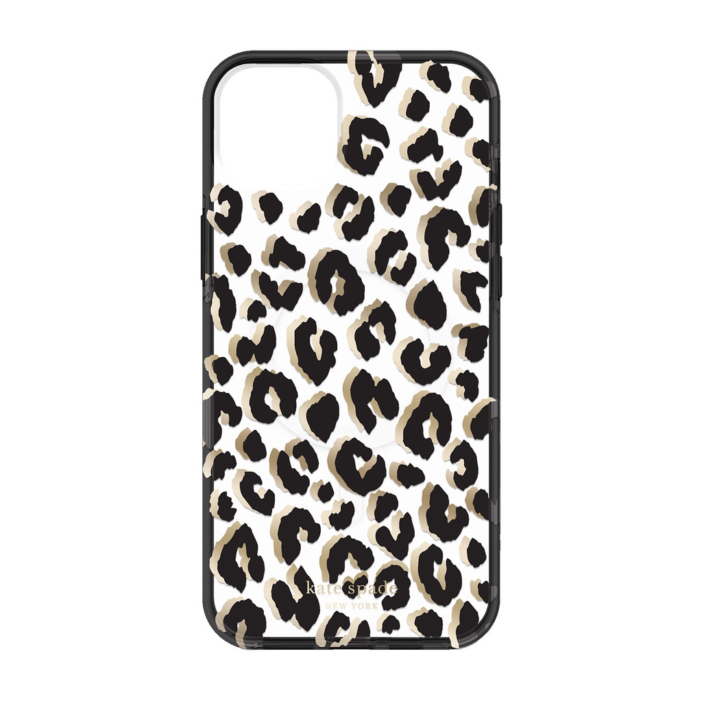 kate spade new york Protective Hardshell for MagSafe Case for iPhone 14 Plus - City Leopard Black