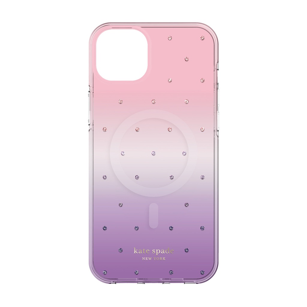 kate spade new york Protective Hardshell for MagSafe Case for iPhone 14 Plus - Ombre Pin Dot