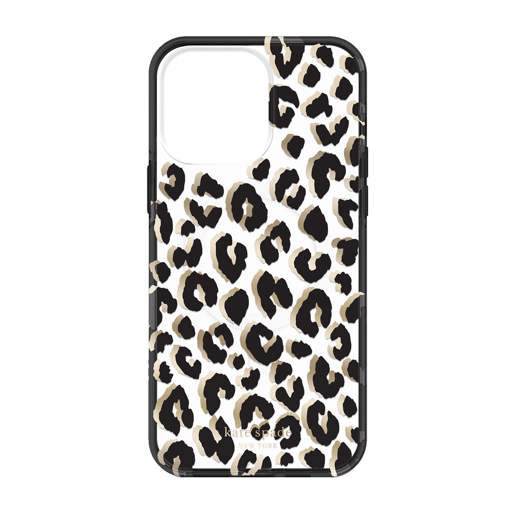 kate spade new york Protective Hardshell for MagSafe Case for iPhone 14 Pro Max - City Leopard Black