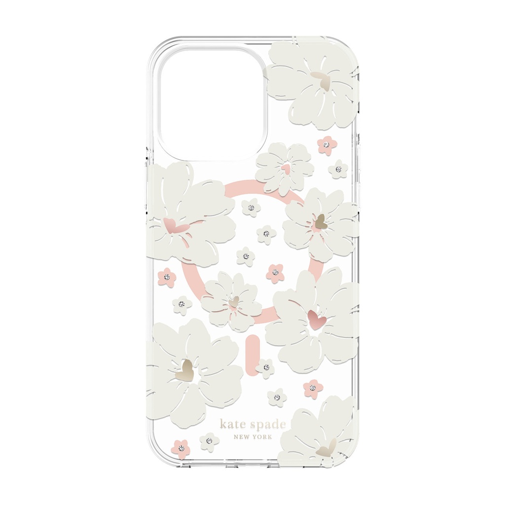 kate spade new york Protective Hardshell for MagSafe Case for iPhone 14 Pro Max - Classic Peony Cream