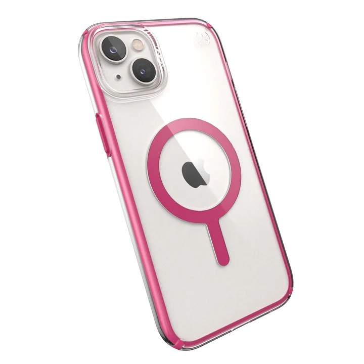 Speck Presidio Perfect Clear with Impact Geometry Case with MagSafe for iPhone 14 - Clear/Pink