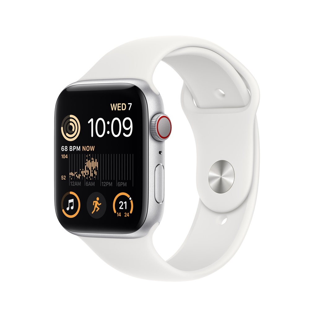 Apple Watch SE (2nd Gen) Silver Aluminium Case with White Sport Band