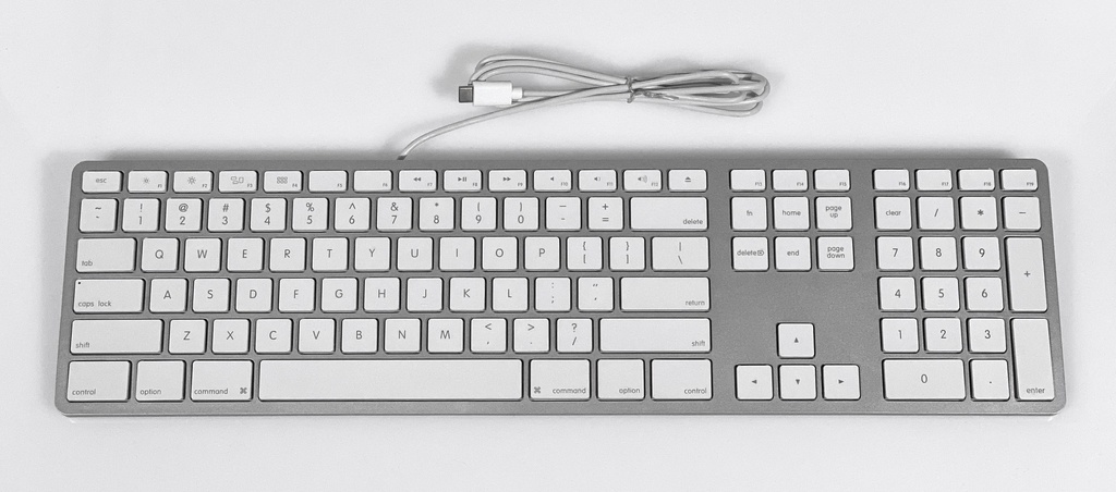 Matias Wired USB-C Keyboard with Numeric Keyboard for Mac - Silver