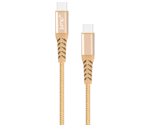 jump+ USB-C to USB-C 1M Braided Cable - Gold