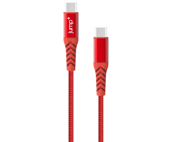 jump+ USB-C to USB-C 1M Braided Cable - Red