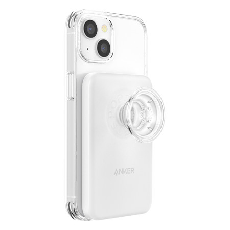 Anker MagGo with Pop Socket Wireless 7.5W 5000mAh Battery Pack - Clear