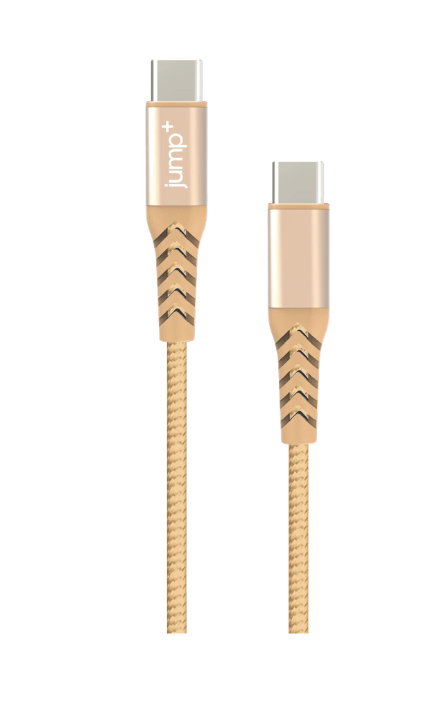 jump+ USB-C to USB-C 2M Braided Cable - Gold