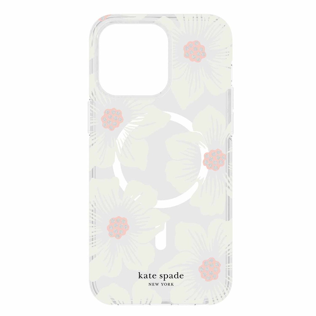 kate spade new york Protective Hardshell with MagSafe for iPhone 15 Pro Max - Hollyhock Cream