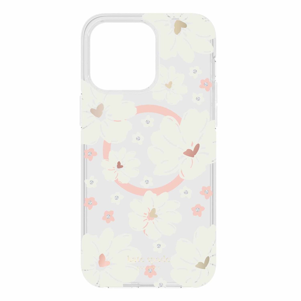 kate spade new york Protective Hardshell with MagSafe for iPhone 15 Pro Max - Classic Peony Cream