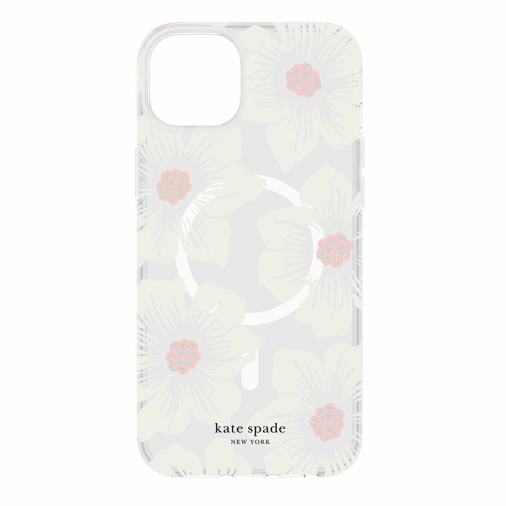 kate spade new york Protective Hardshell with MagSafe for iPhone 15 Plus - Hollyhock Cream