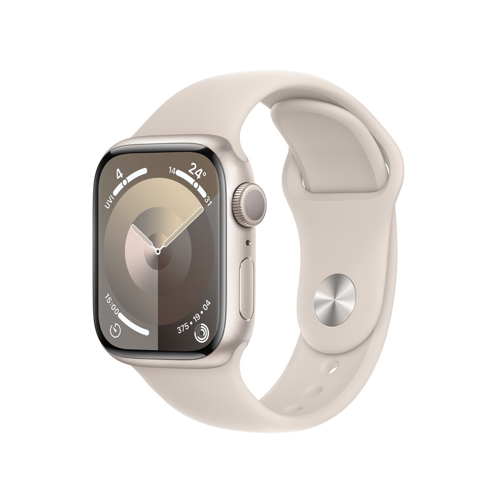 Apple Watch Series 9 Starlight Aluminium Case with Starlight Sport Band (45mm, GPS + Cellular)