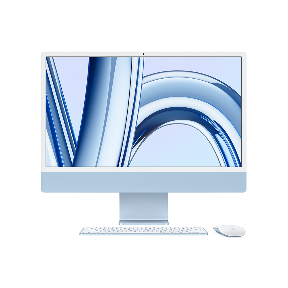 Apple 24-inch iMac with Retina 4.5K display: Apple M3 chip with 8‑core CPU and 10‑core GPU, 8GB RAM 256GB SSD - Blue (Demo)
