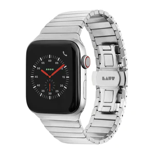 LAUT Links Stainless Steel Watch Band for Apple Watch 42mm/44mm/45mm/46mm/49mm - Silver (V2)