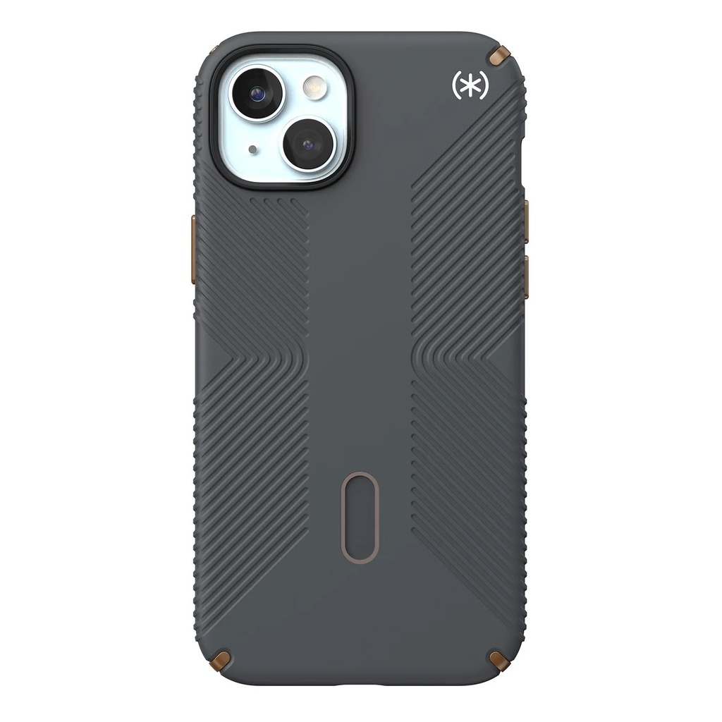 Speck Presidio2 Pro Grip Case with MagSafe/Click Lock for iPhone 16e/15/14/13 - Charcoal Grey/Cool Bronze