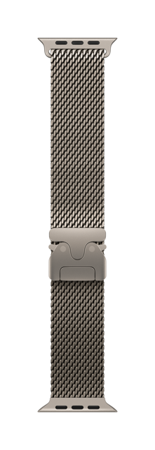 42mm/44mm/45mm/46mm/49mm Natural Titanium Milanese Loop - Medium