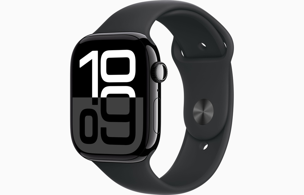 Apple Watch Series 10 GPS 46mm Jet Black Aluminium Case with Black Sport Band - S/M (Demo)