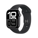 Apple Watch Series 10 Jet Black Aluminium Case with Black Sport Band (46mm, GPS + Cellular)