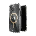 Speck Presidio Lux Case with ClickLock/MagSafe for iPhone 13/14/15/16e - Clear / Gold Glitter
