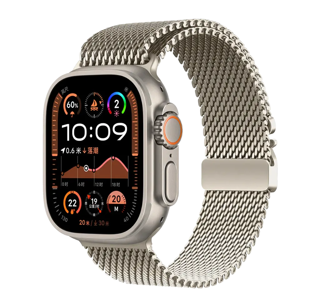 Logiix Milanese Link Apple Watch Ultra Band 42mm/44mm/45mm/46mm/49mm - Titanium Finish