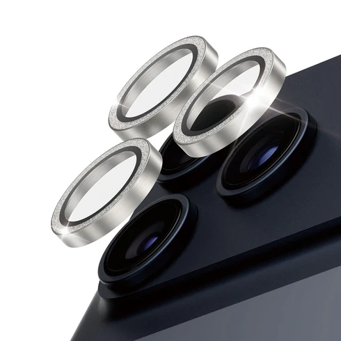 PanzerGlass Camera Lens ProtectorHoops iPhone 17 Pro/17 Pro Max-GlitterSilver-EN