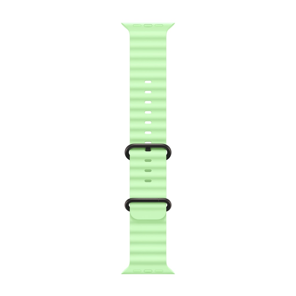 42mm/44mm/45mm/46mm/49mm Neon Green Ocean Band - Black Titanium Finish
