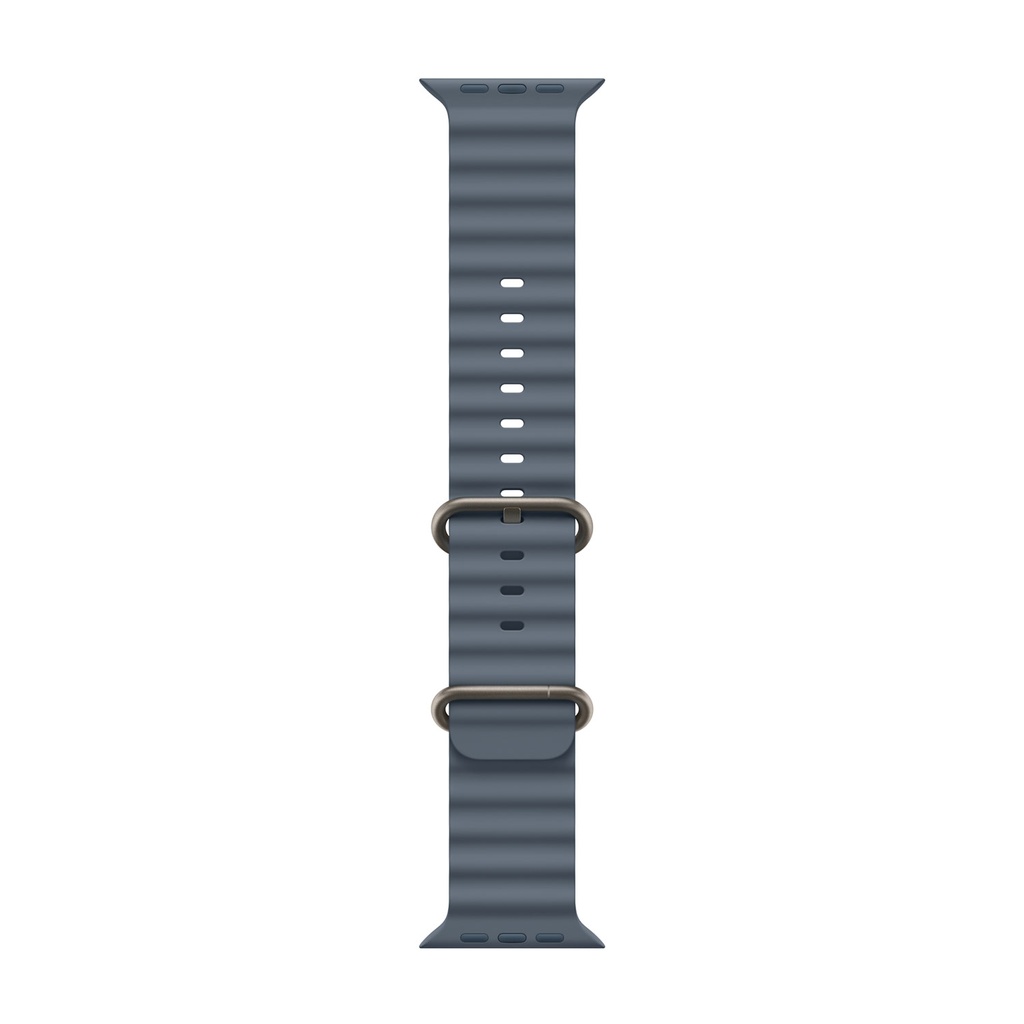 49mm Anchor Blue Ocean Band - Natural Titanium Finish