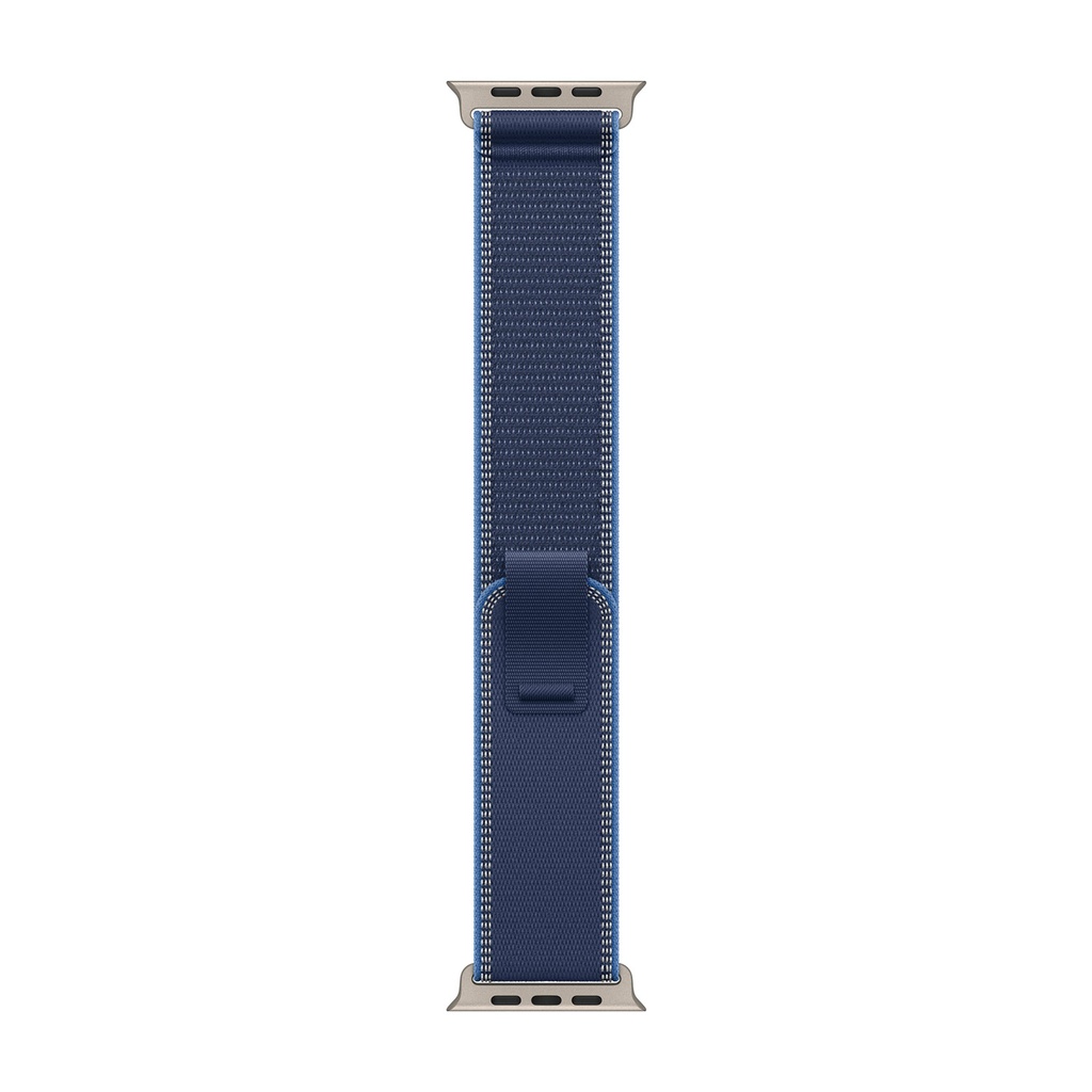 49mm Blue/Bright Blue Trail Loop – S/M - Natural Titanium Finish