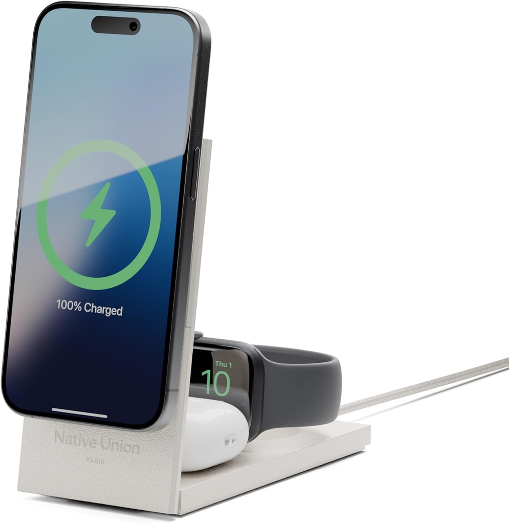 RISE 3-IN-1 Qi2 Wireless Charger - Sandstone