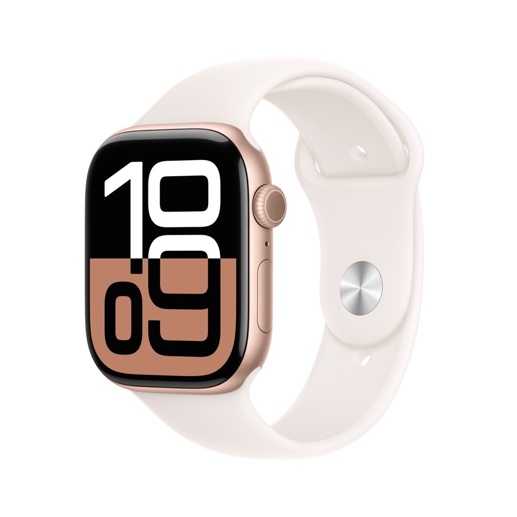Apple Watch Series 10 Rose Gold w/ Light Blush Sport Band (42mm, GPS+Cellular) - Open Box