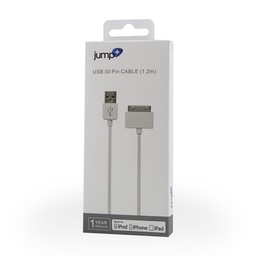 [C-001] Jump+ USB to 30 Pin Dock Connector Cable 1.2m White