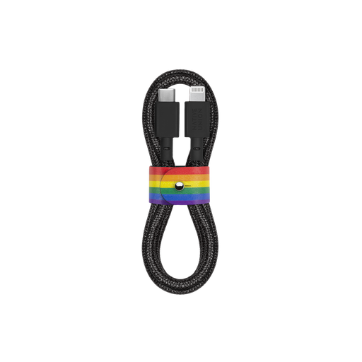 [BELT-CL-PRIDE-2-NP] Native Union 1.2M Pride Edition Belt USB-C to Lightning Cable - Charcoal
