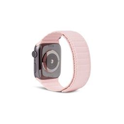 [D20AWS40TSL1RSP] Decoded Leather Magnetic Traction Strap LITE for Apple Watch - 38/40mm - Silver/Pink