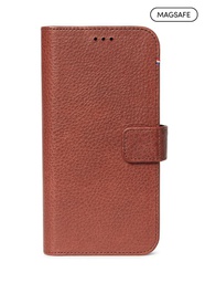 [D22IPO61DW4CHB] Decoded MagSafe Leather Detachable Wallet for iPhone 13 - Chocolate Brown