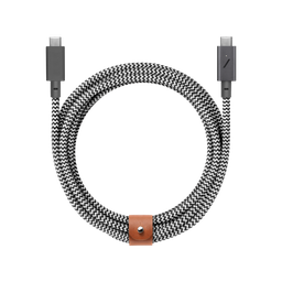[BELT-C-ZEB-PRO-NP] Native Union 2.4M Belt USB-C to USB-C Charging Cable - Zebra (100W)