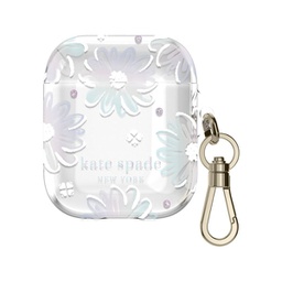 [KSAP-001-DSYIR] kate spade New York Protective case AirPods (1st &amp; 2nd gen) - Daisy Iridescent Foil/White/Clear