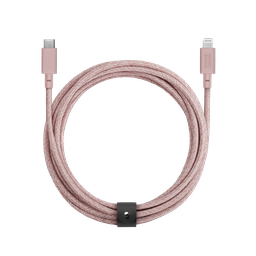 [BELT-CL-ROS-3-NP] Native Union 3M Belt USB-C to Lightning Cable - Rose