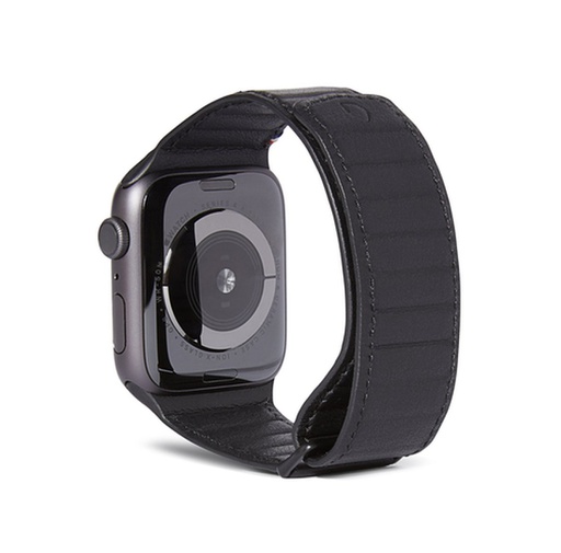 [D9AWS40TS1BK] Decoded Leather Magnetic Traction Strap for Apple Watch 40mm/41mm/42mm - Black