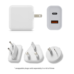 [JP-2049] jump+ 30W USB-C + USB-A Power Adapter (with swappable Plug)