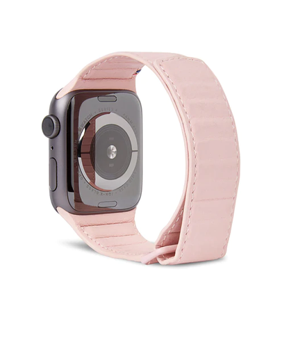 [D20AWS40TS1PK] Decoded Leather Magnetic Traction Strap for Apple Watch 38mm/40mm/41mm/42mm - Powder Pink
