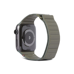 [D22AWS44TS1OE] Decoded Leather Magnetic Traction Strap for Apple Watch 42/44/45/49mm - Olive