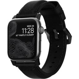 [NM1A41BT00] Nomad 42/44/45mm Traditional Strap for Apple Watch - Black Hardware / Black Leather