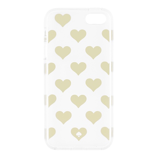 [KSIPH-017-HGFC] kate spade Clear Case for iPhone 5s / SE - Gold Foil Hearts