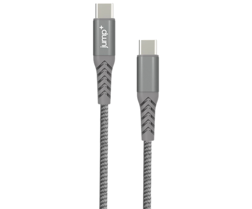 [JP-2059] jump+ USB-C to USB-C 1M Braided Cable - Space Grey