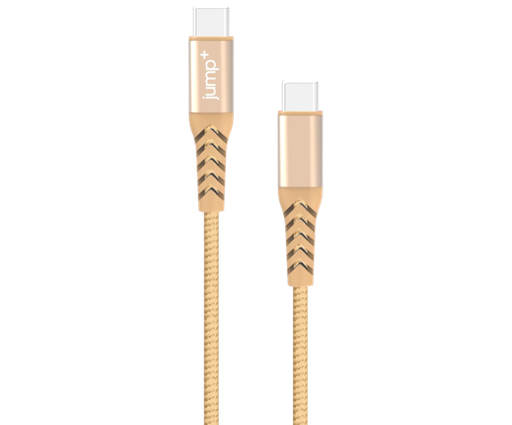 [JP-2060] jump+ USB-C to USB-C 1M Braided Cable - Gold